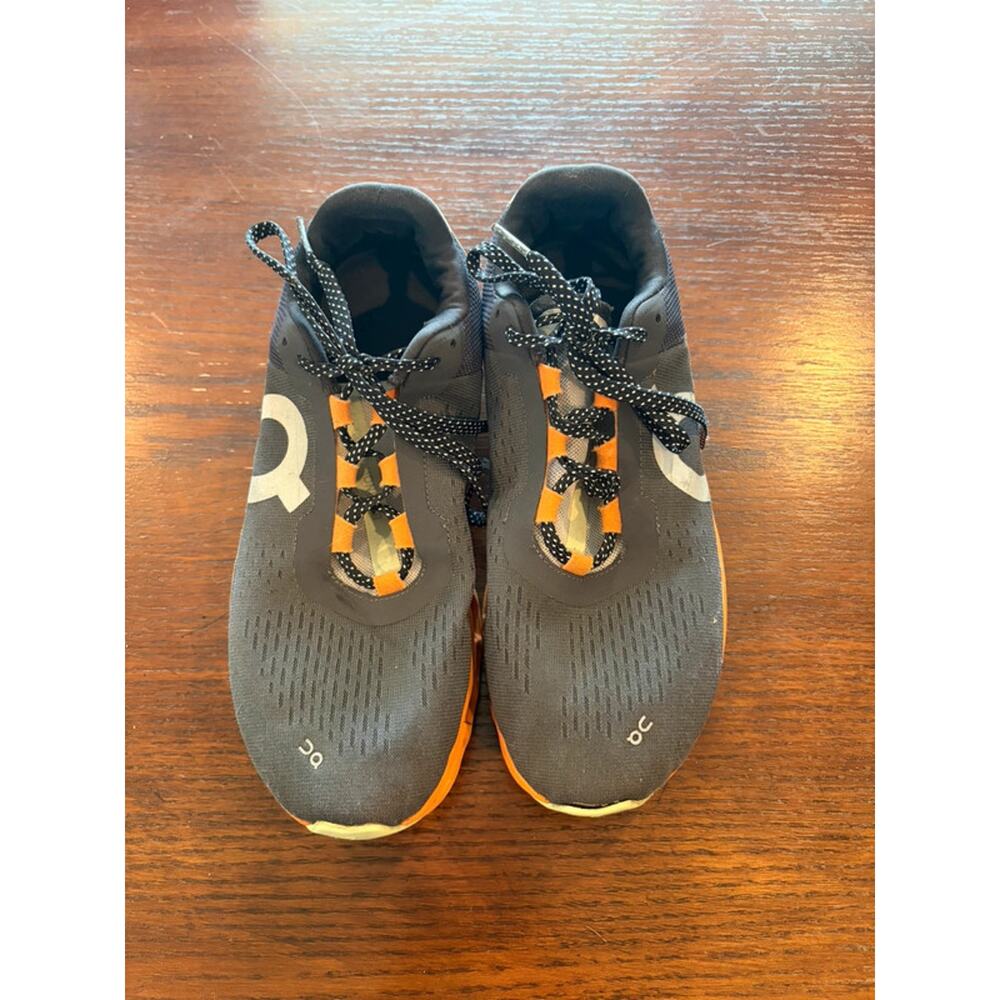 On Cloud Grey and Orange Sneakers